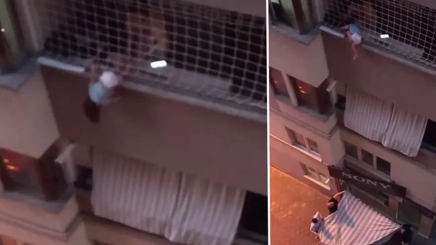 Denizli'de Balkonda Korku Dolu Anlar: Çocuk Asılı Kaldı
